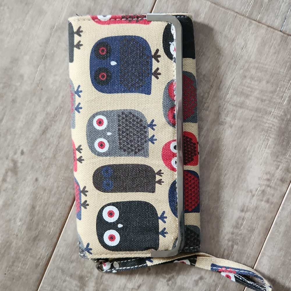 Owl Print Wallet Wristlet